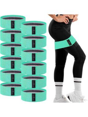 12 Pcs Fabric Resistance Bands Set for Home Workouts & Fitness Training